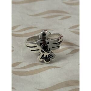 James Avery RARE Retired Sterling Silver Rain Dove Bird Ring Heart Center Size 8